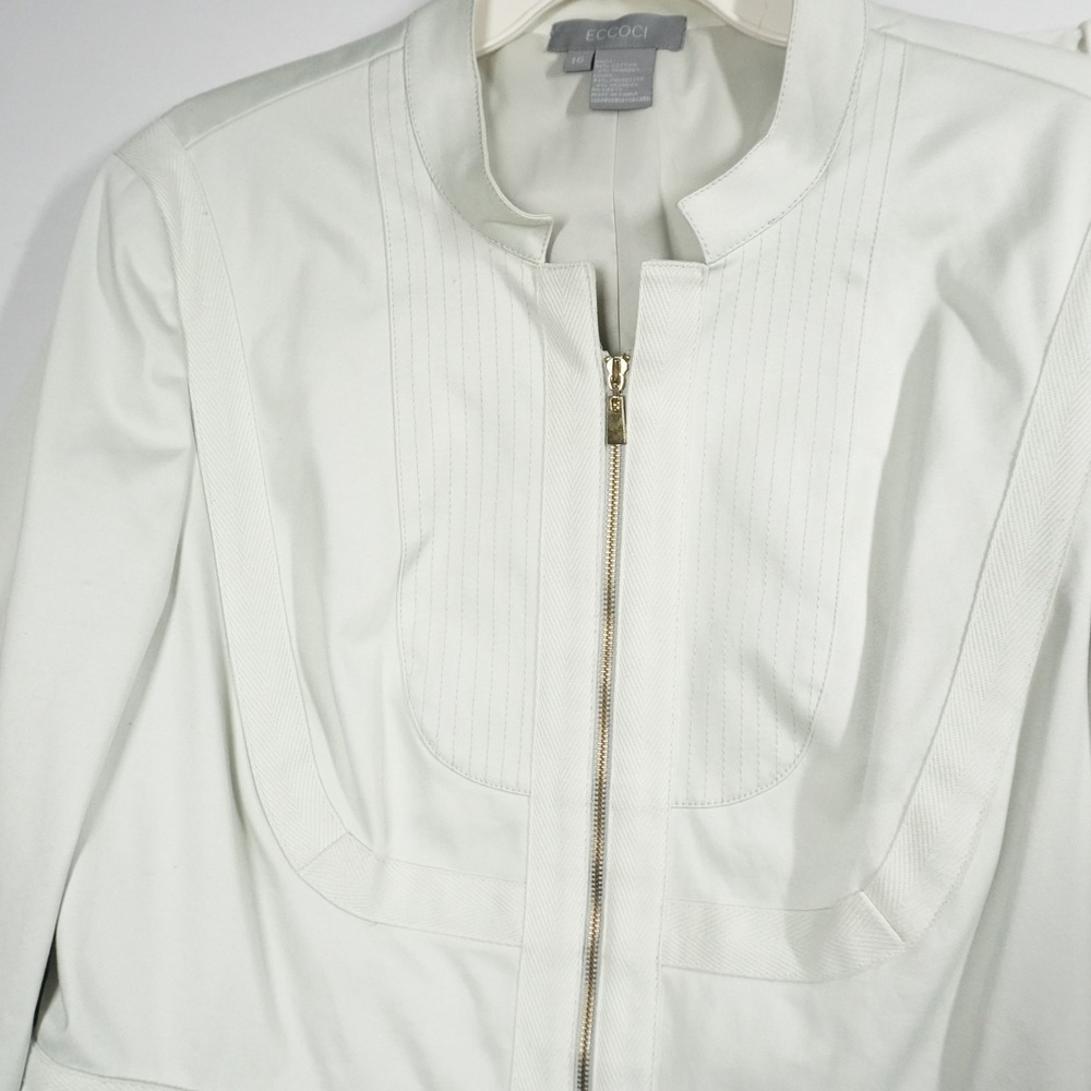 Eccoci Mint Green 2 Piece Skirt Suit Zip Front Jacket Pencil Skirt 16 Office - Picture 4 of 16